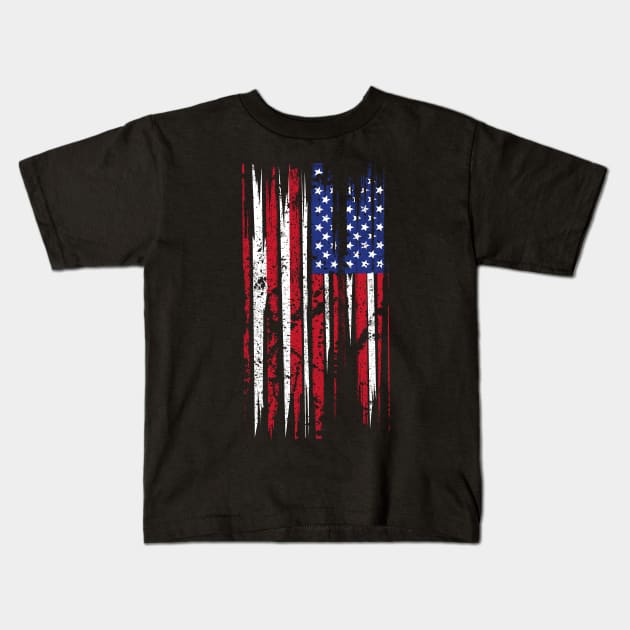 American Flag Distressed Kids T-Shirt by monolusi